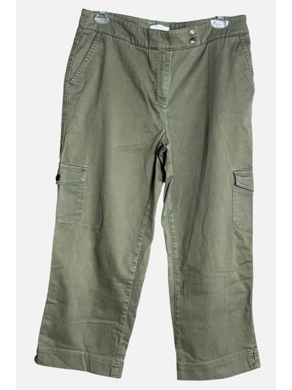 Green Cropped Cargo Pants Alison Fit Charter Club Casual Comfort Streetwear Wm 8